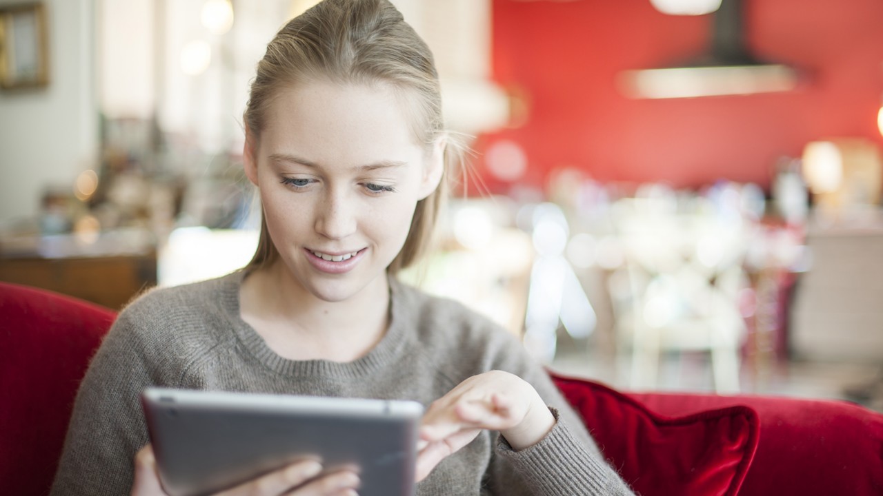 Girl using a tablet