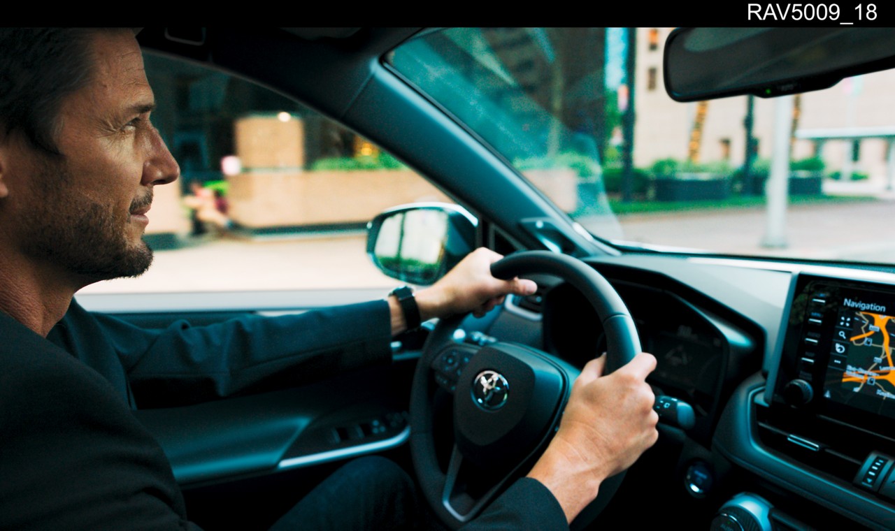 Man driving a car